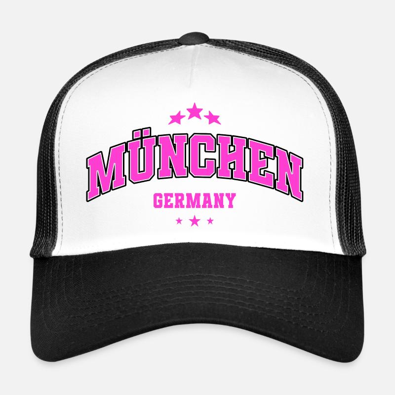Munich Germany – Pink College Style Trucker Cap