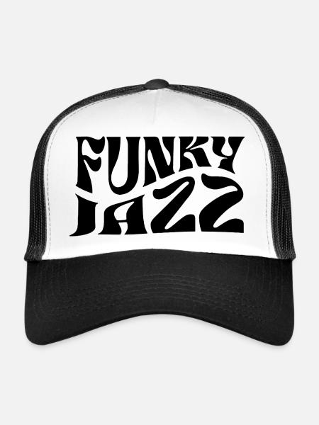 Funky Jazz music logo design - Trucker Cap - white/black - Front