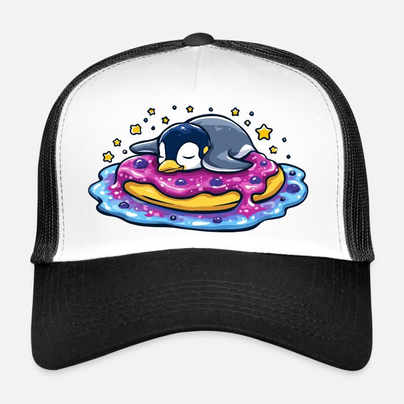 Sleeping penguin on donut Trucker Cap