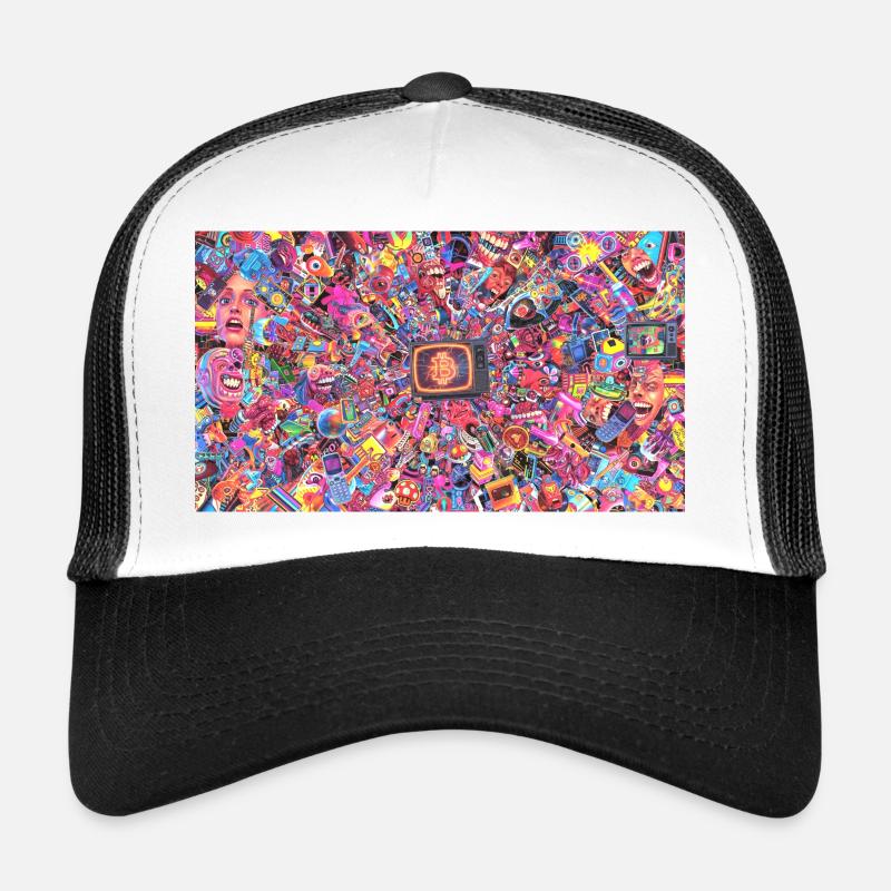 Bitcoin Bazooka – PopArt 4 - Trucker Cap - Weiß/Schwarz