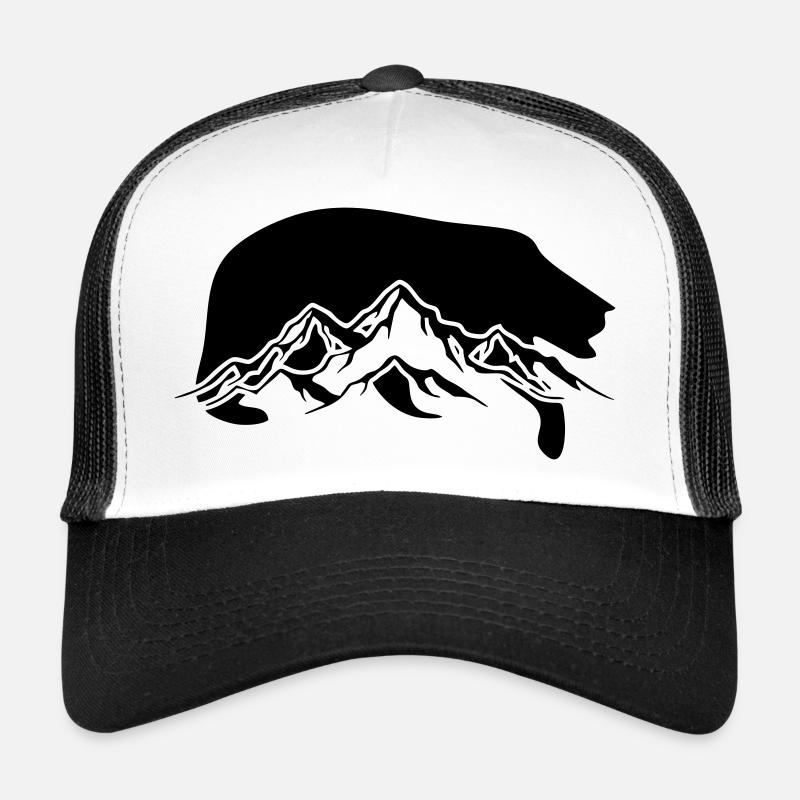 ours des montagnes - Casquette trucker  - blanc/noir