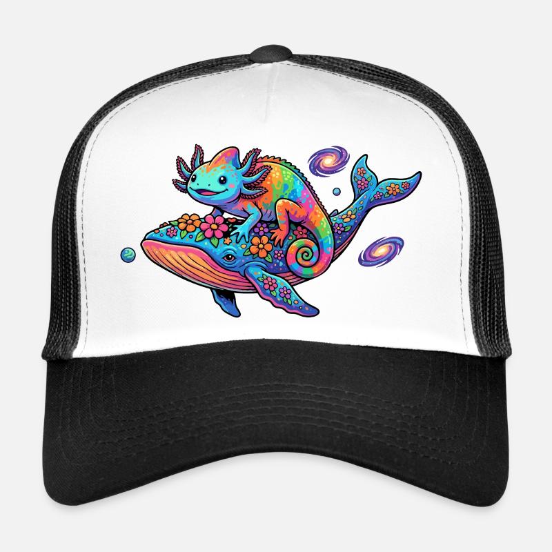 Voyage spatial Caméléon arc-en-ciel Gecko Galactique Casquette trucker 