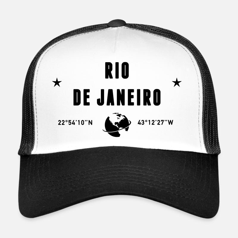 Rio De Janeiro Coordinates Earth Trucker Cap