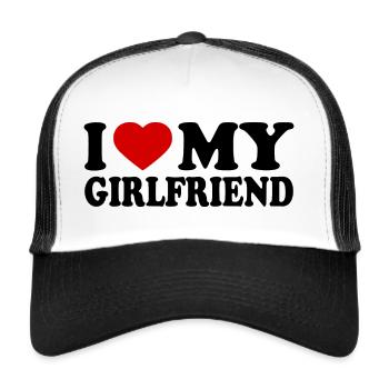 I love my girlfriend - Trucker Cap - Weiß/Schwarz - Vorne