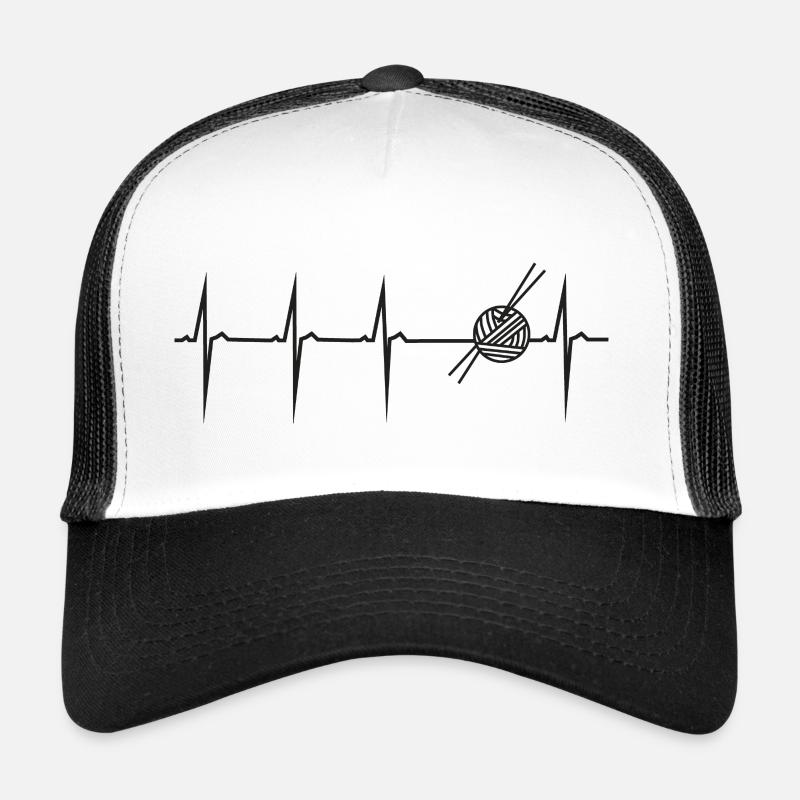 my heart beats for knitting - Trucker Cap - white/black