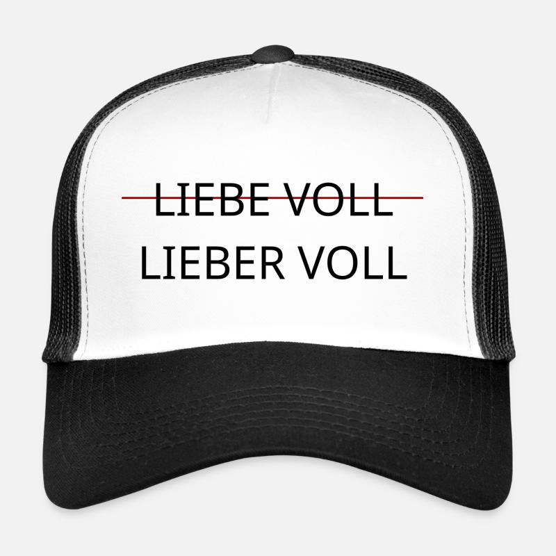 Liebevoll-Lieber voll - Trucker Cap - Weiß/Schwarz