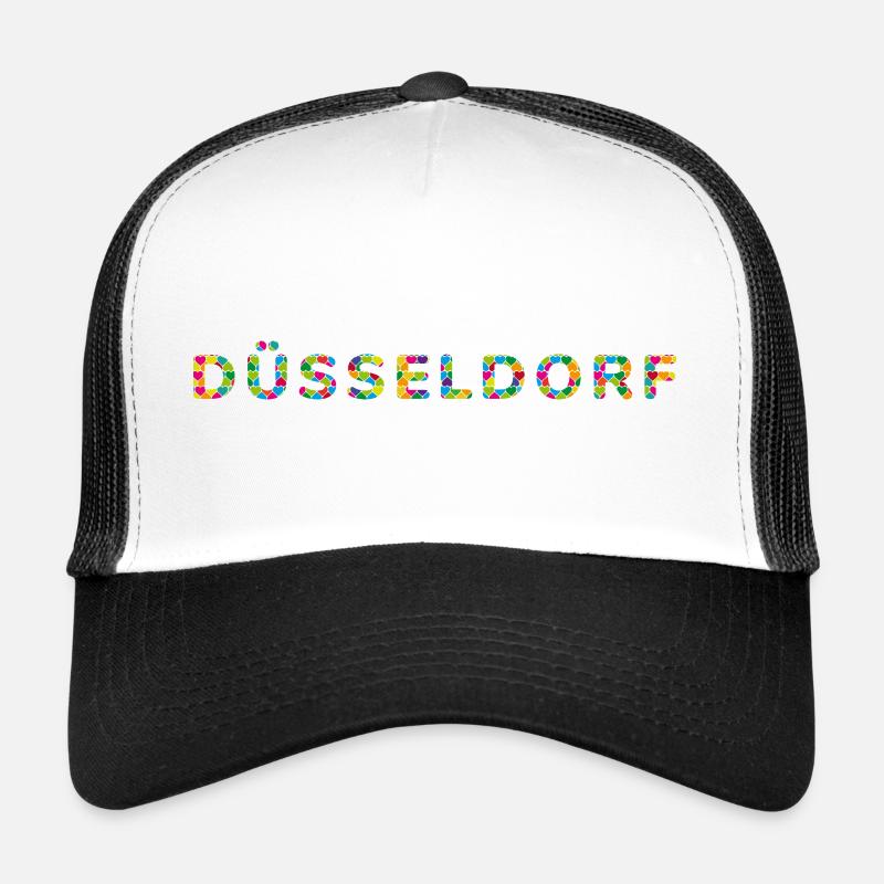 Düsseldorf Fan T-Shirt – Stylisch & Einzigartig! - Trucker Cap - Weiß/Schwarz