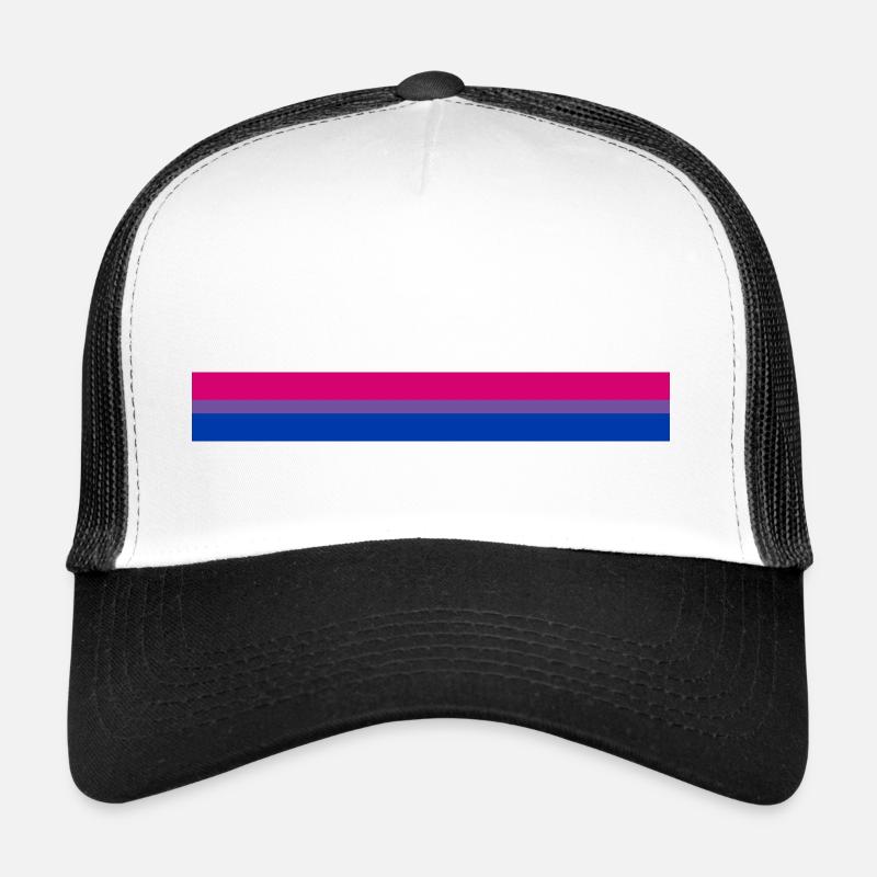 Drapeau bisexuel en bande Casquette trucker 
