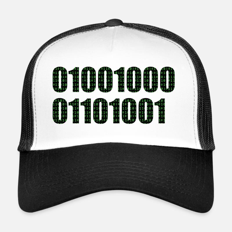 Code binaire "Salut" Casquette trucker 