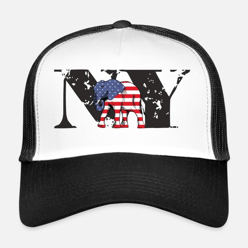 NY-ELEPHANT - Trucker Cap - Weiß/Schwarz