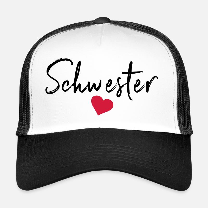 Beste Schwester Herz Schwestern Schwesterherz sis Trucker Cap
