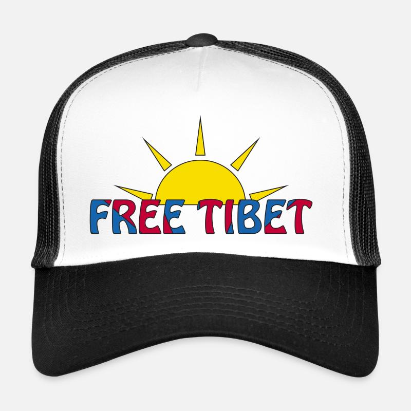 free tibet - Trucker Cap - Weiß/Schwarz