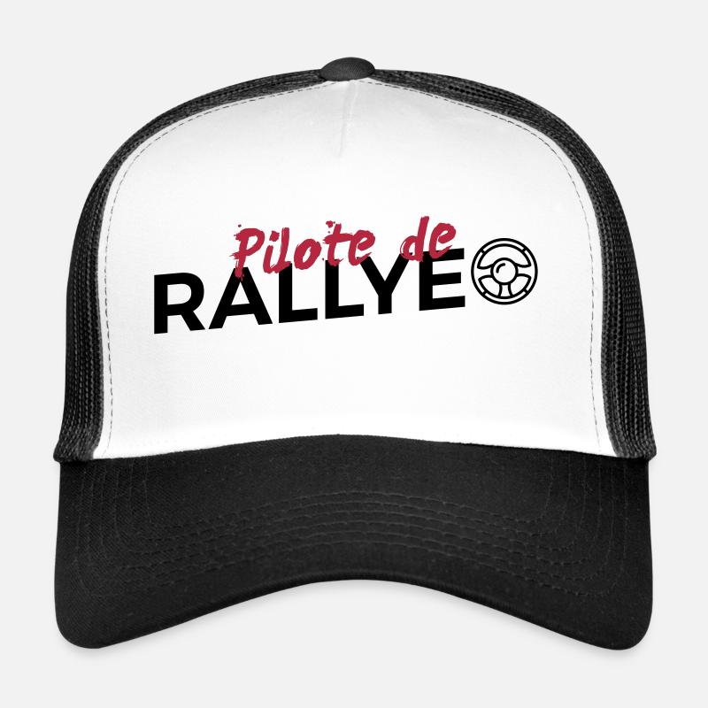 Pilote de Rallye - Casquette trucker  - blanc/noir