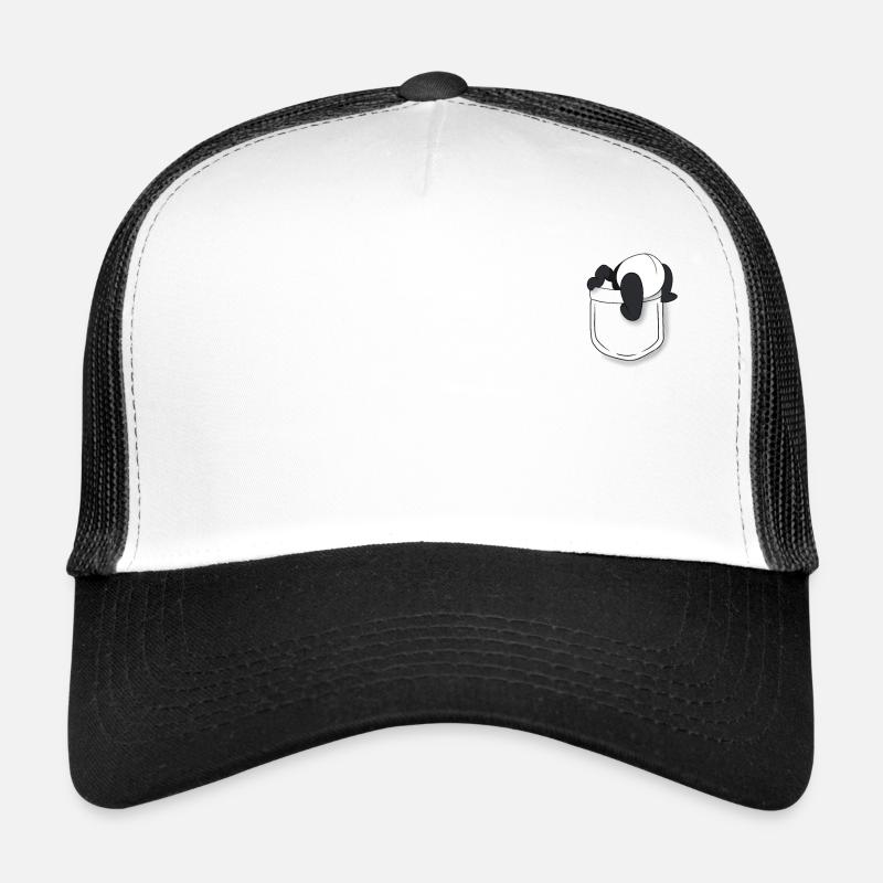 Pocket Funny Panda - Trucker Cap - Weiß/Schwarz