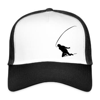 Paraglider Start Vektor - Trucker Cap - Weiß/Schwarz - Vorne