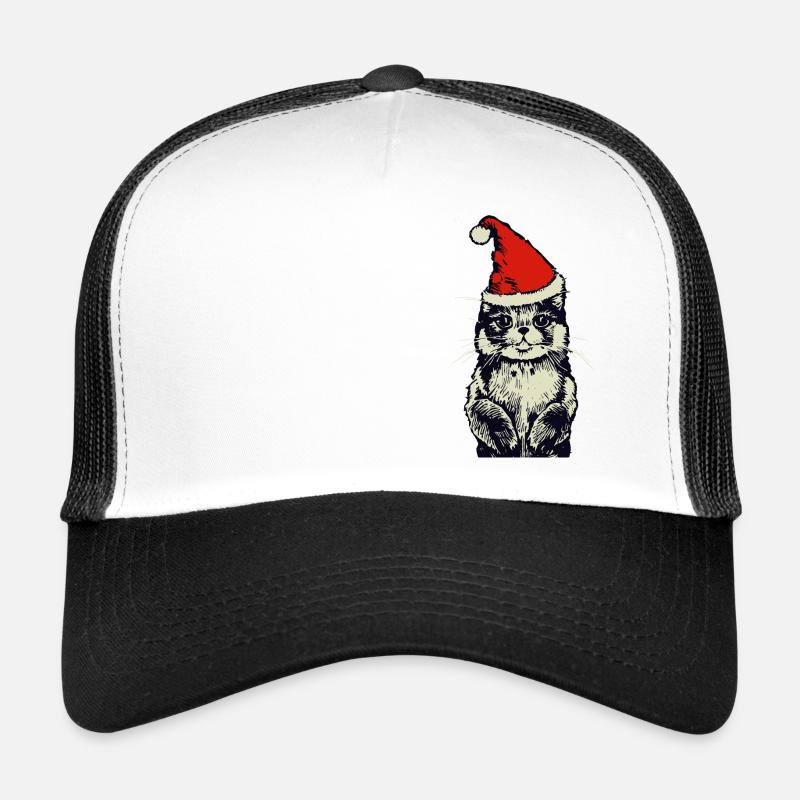 Chat avec chapeau de Noël Casquette trucker 