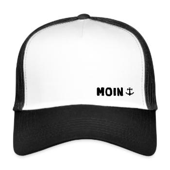 moin anker Moin Geschenkidee moin anker - Trucker Cap - Weiß/Schwarz - Vorne