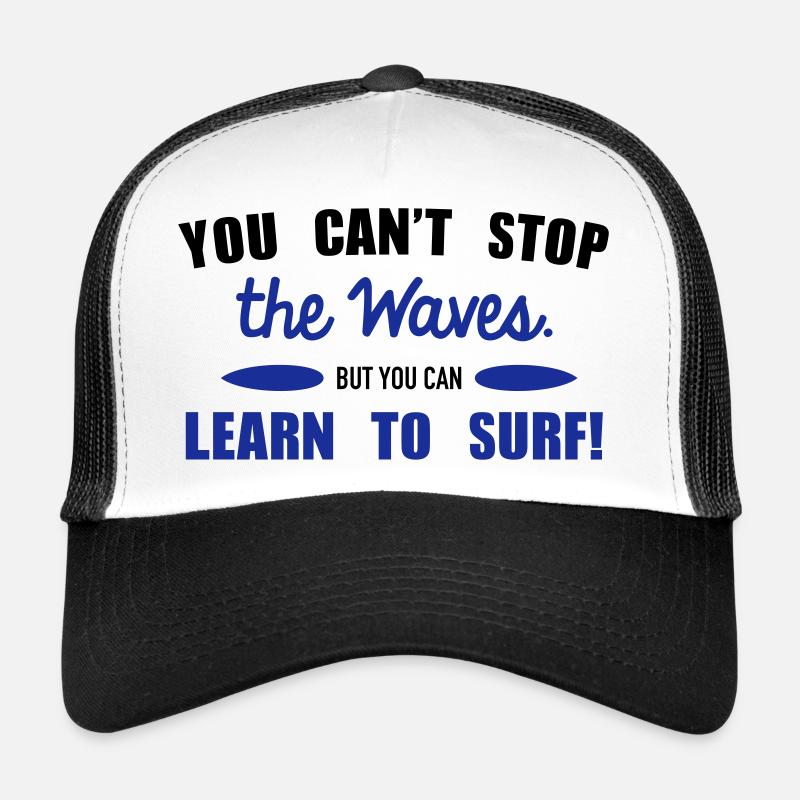 Learn to surf - Casquette trucker  - blanc/noir