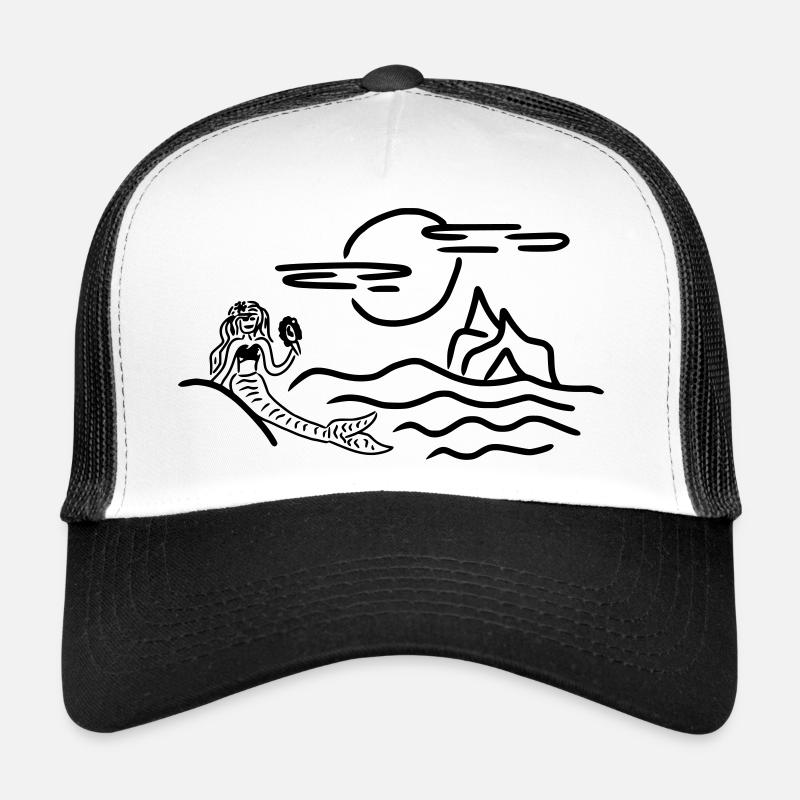 Sirène au pays enchanté - Casquette trucker  - blanc/noir