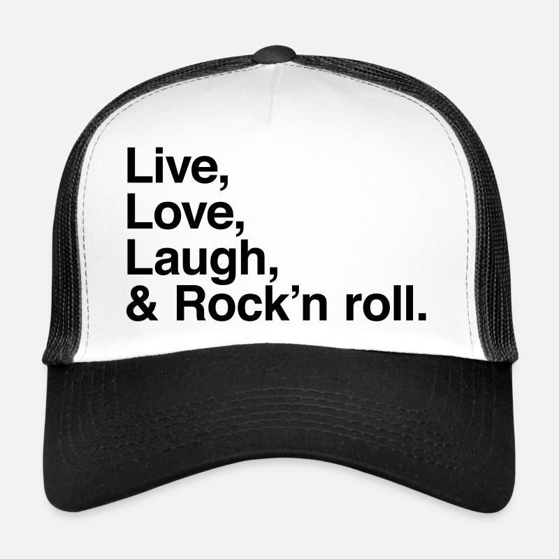 live love laugh and rock and roll Trucker Cap
