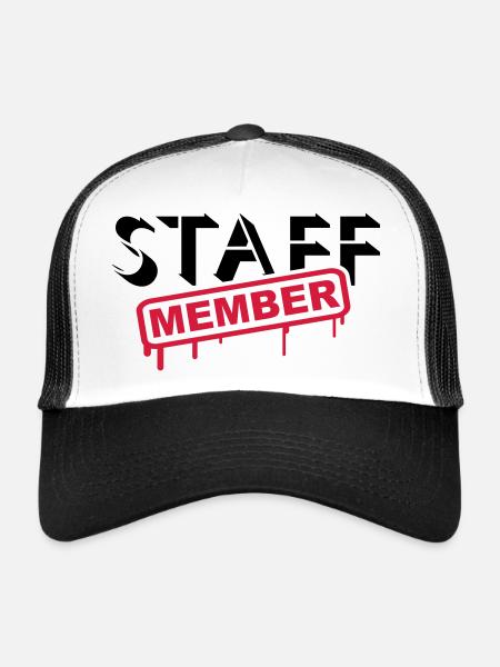 Membre du personnel Amis de l’équipe Logo de l’équipe du personnel - Casquette trucker  - blanc/noir - Devant