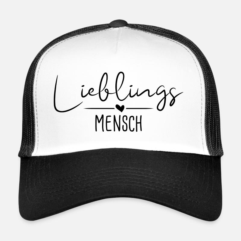 Lieblingsmensch Handschrift - schwarz - Trucker Cap - Weiß/Schwarz