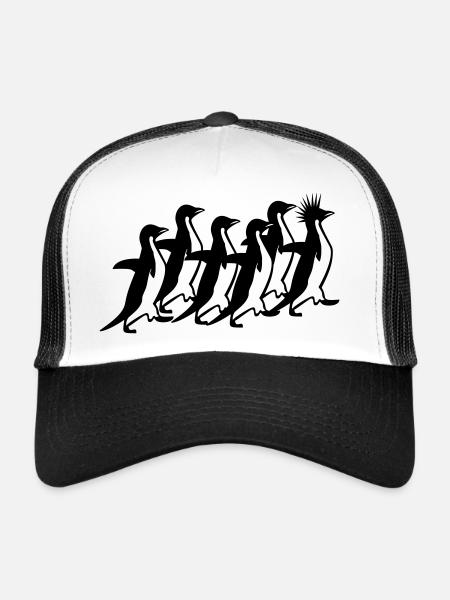 Pack de pingouins - Casquette trucker  - blanc/noir - Devant