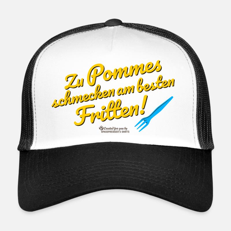 Witziges Spruchdesign mit Pommes und Frittens Trucker Cap
