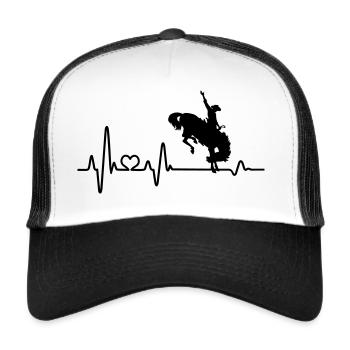 Horse heartbeat western riding western rider rodeo - Trucker Cap - white/black - Front