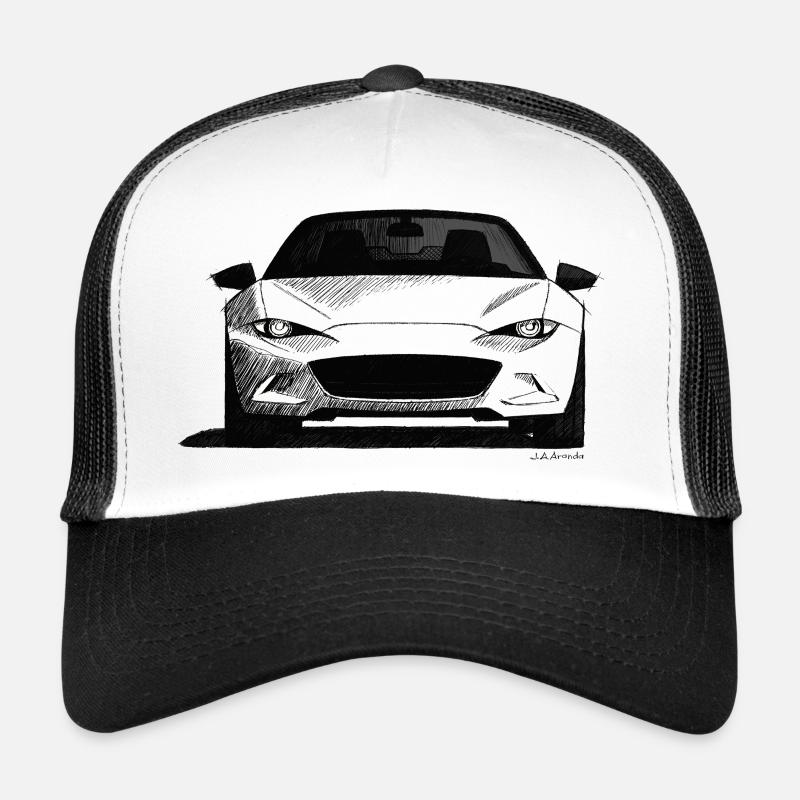 Japanese roadster drawing in front view Trucker Cap