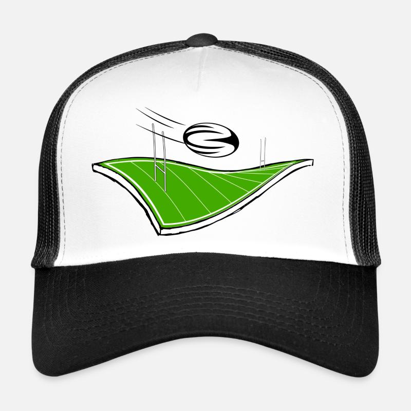 rugby field and ball - Trucker Cap - white/black