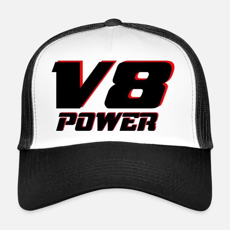 V8 - Trucker Cap - Weiß/Schwarz