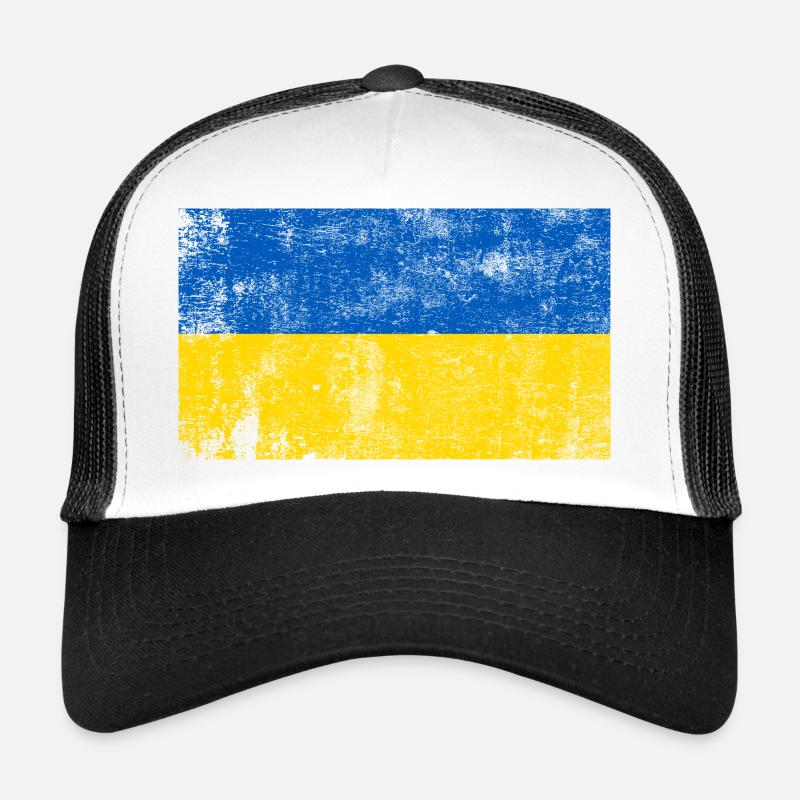 Drapeau Ukraine Drapeau Grunge Rétro Vintage Casquette trucker 