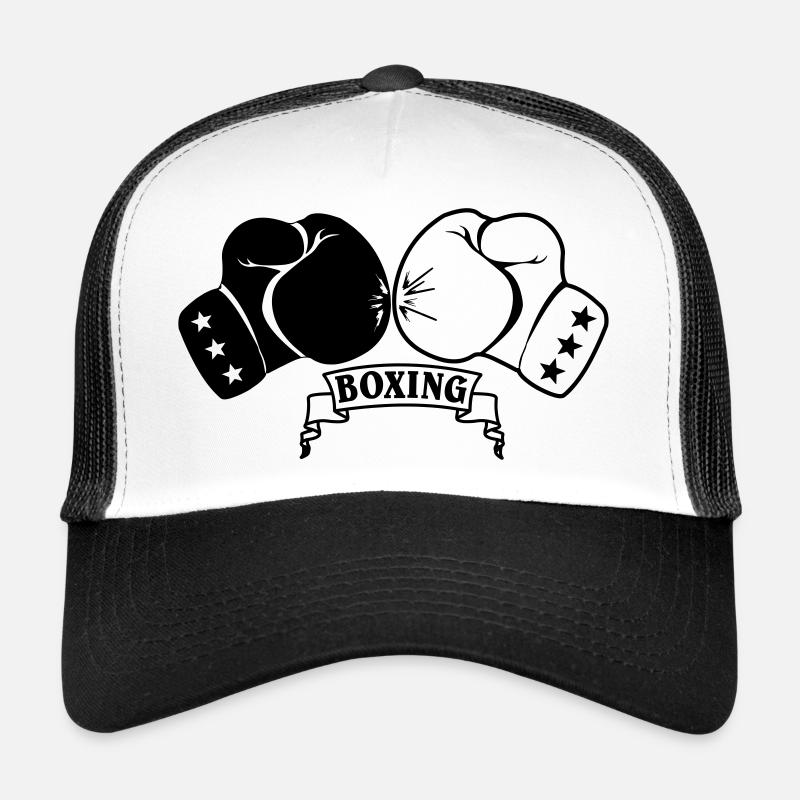 Boxhandschuhe - Trucker Cap - Weiß/Schwarz