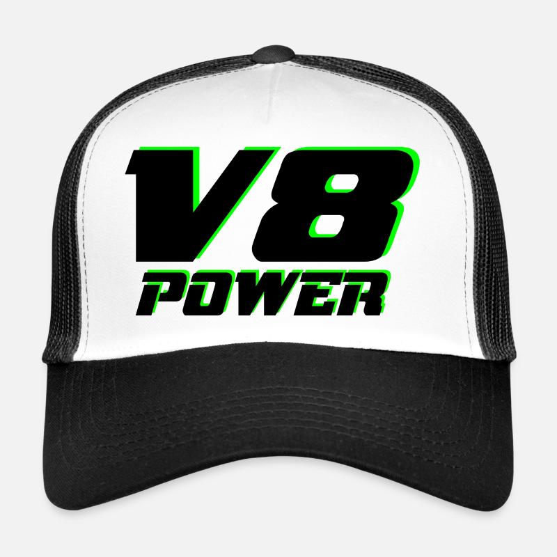 V8 - Trucker Cap - Weiß/Schwarz