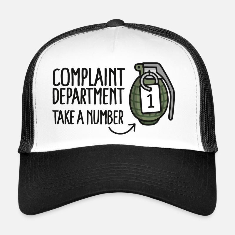 Grenade à main de la Division des plaintes du service à la clientèle Casquette trucker 