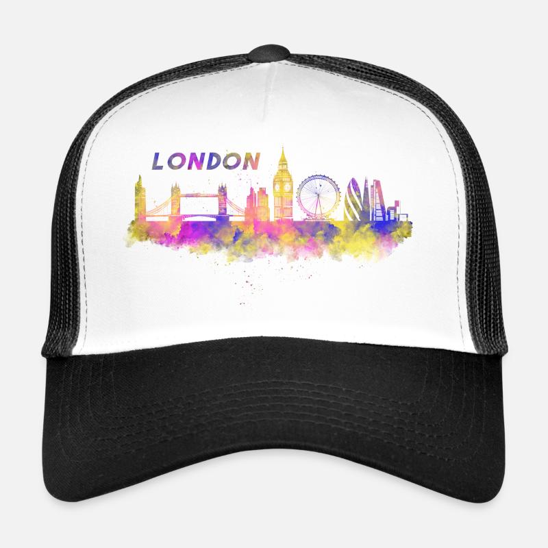 Skyline Londres en Angleterre - Casquette trucker  - blanc/noir