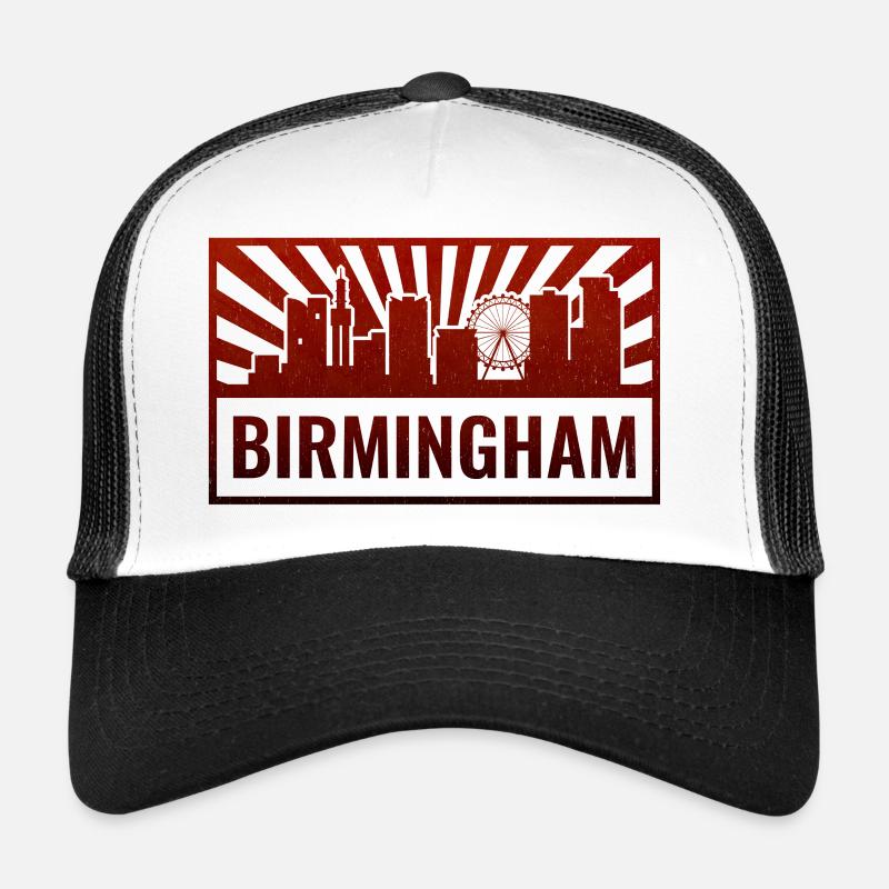 Silhouette de la silhouette de la ligne d’horizon de Birmingham Casquette trucker 