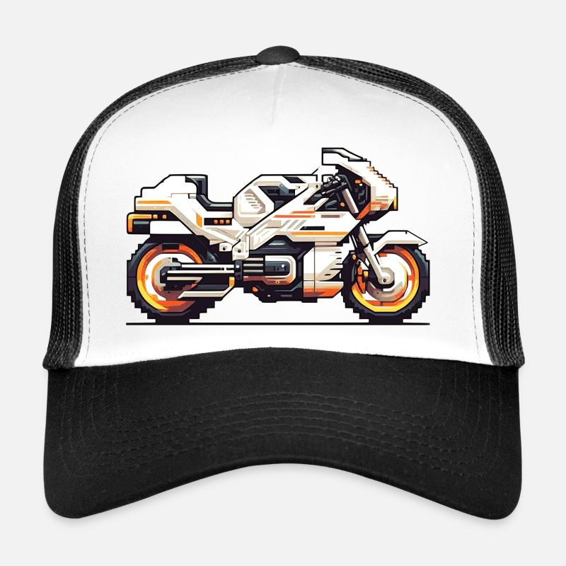 Machine de course de moto 8 bits en tant que graphiques vectoriels Casquette trucker 