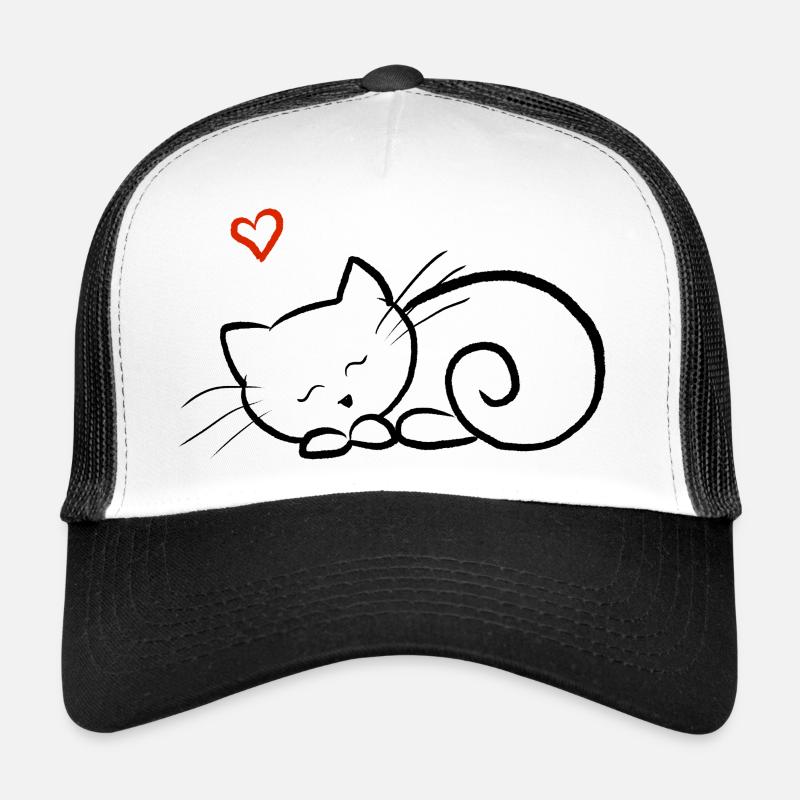 Kitten sleeping Trucker Cap