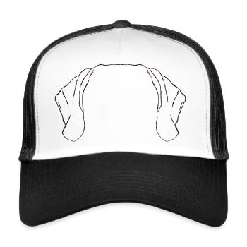 Kurzhaar ears black - Trucker Cap - white/black - Front