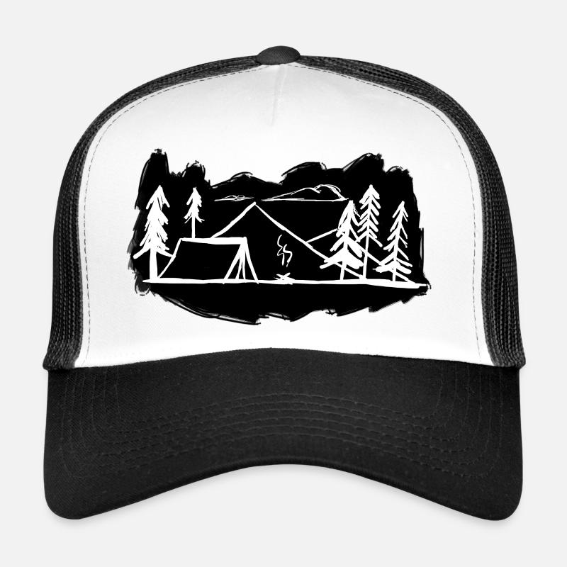 Camping - Trucker Cap - Weiß/Schwarz