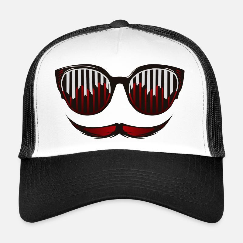 Fun Sunglasses Hipster Mustache 2809 B Trucker Cap