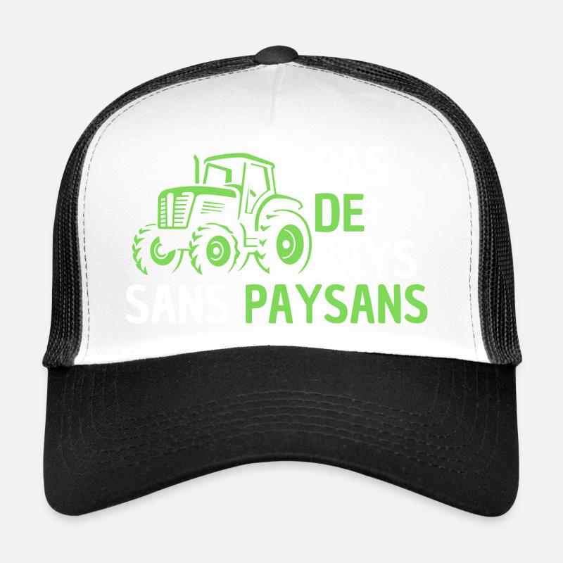 tractor, farmer, peasant, I am a farmer - Trucker Cap - white/black