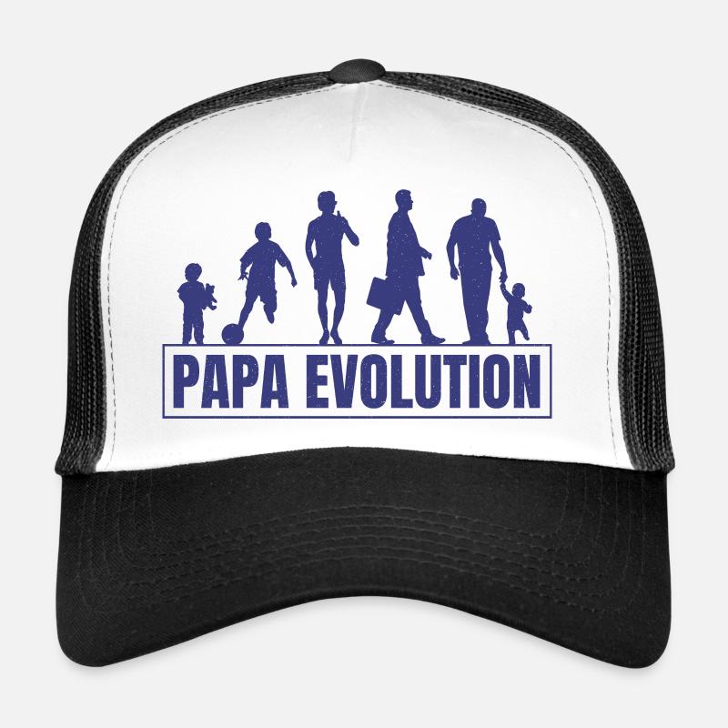 Papa Evolution - Trucker Cap - Weiß/Schwarz