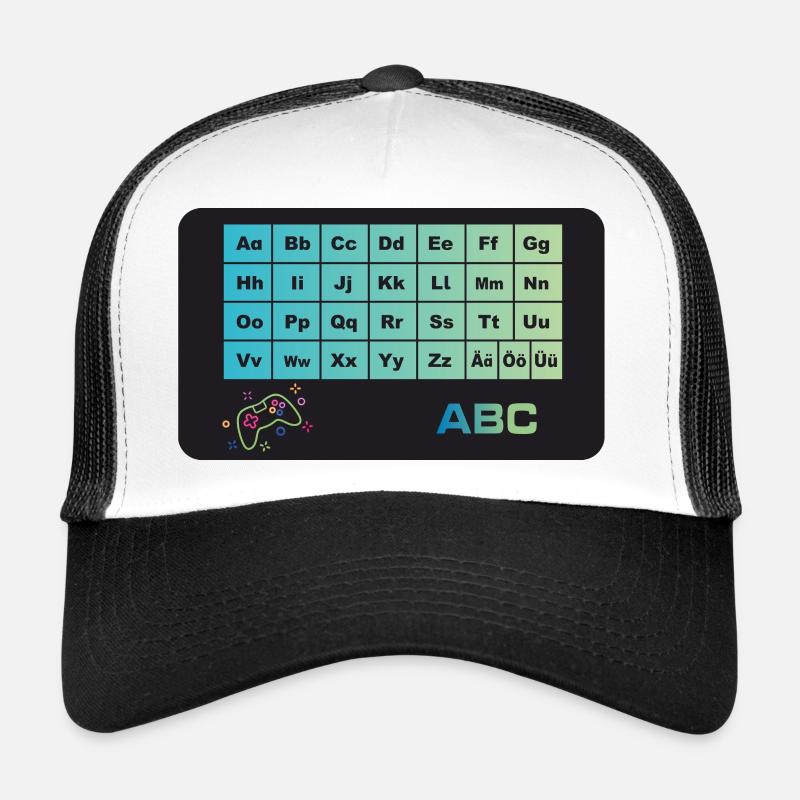 Spielecontroller - ABC Alphabet - Trucker Cap - Weiß/Schwarz