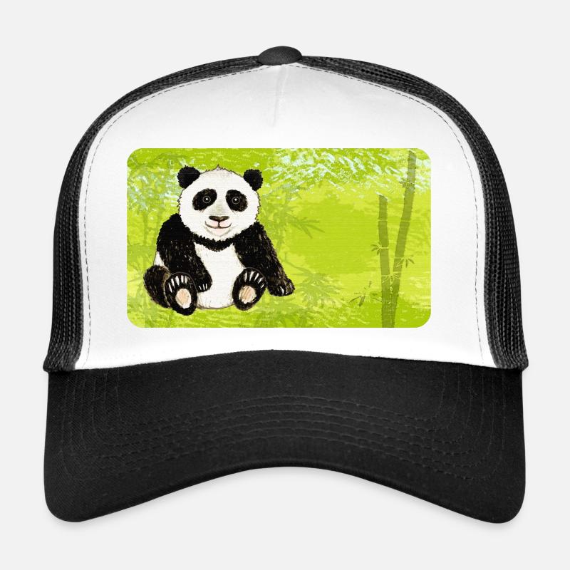 Panda assis ours dans une forêt de bambous verts Casquette trucker 