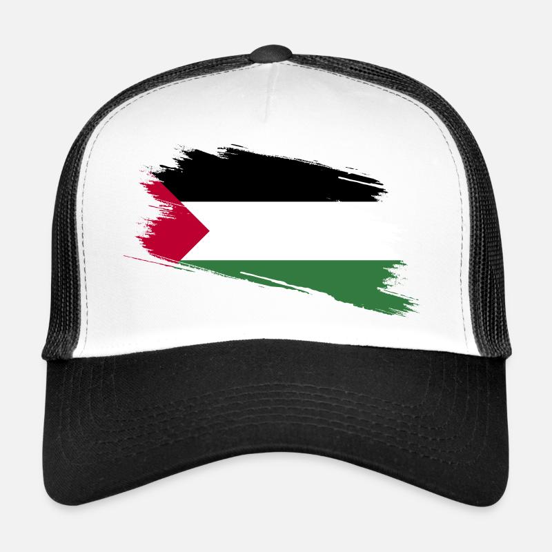 Palästina Flagge - Trucker Cap - Weiß/Schwarz