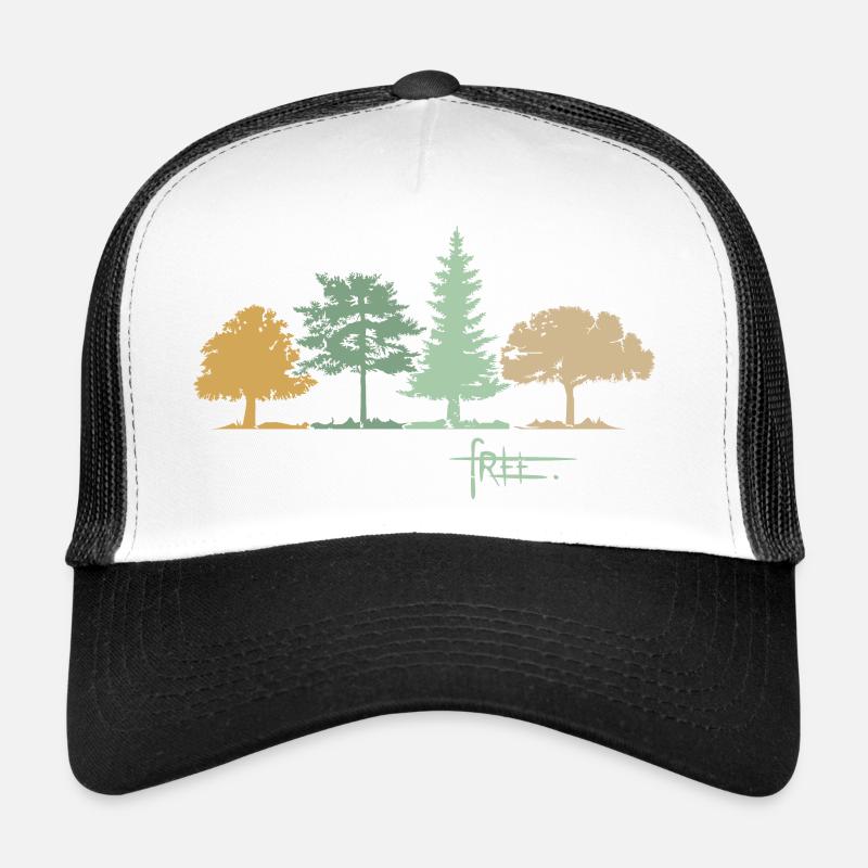 Wald Baum Free Natur Mischwald Herbst Illustration - Trucker Cap - Weiß/Schwarz