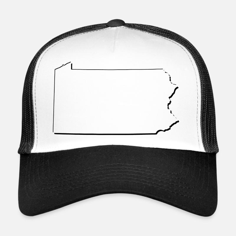 Pennsylvania State Map as Outline Trucker Cap